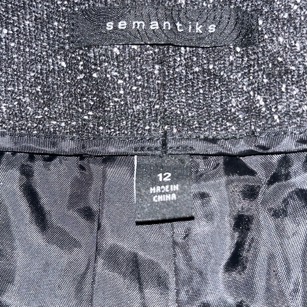 Semantiks High Rise Boyfriend Style Fully Lined Black Confetti Casual Pants sz12 - Picture 5 of 7